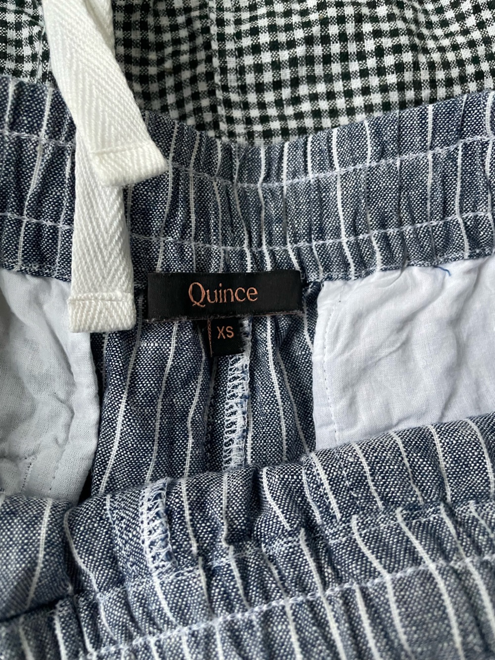 Quince 100% European Linen Shorts Bundle, chambray and mini gingham, xs - Picture 4 of 5